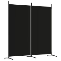 vidaXL Διαχωριστικό Δωματίου με 2 Πάνελ Μαύρο 175x180 εκ. από Ύφασμα 350261