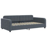 vidaXL 354059 Καναπές Κρεβάτι Χωρίς Στρώμα Βελούδο 90x200 cm Σκούρο Γκρι