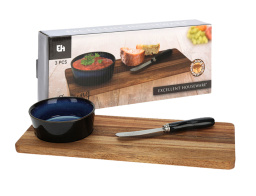Σετ Σερβιρίσματος Excellent Houseware που αποτελείται από 1 δίσκο, 1 μπολ και 1 μαχαίρι