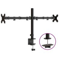vidaXL Βάση Οθόνης Διπλή VESA Μαύρη 75/100 χιλ. από Ατσάλι 358002