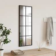 vidaXL Καθρέφτης Τοίχου με Μαύρο Πλαίσιο 30x80 cm 358642