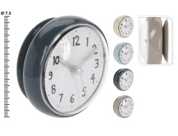 Ρολόι τοίχου 837165320 Για το μπάνιο, αδιάβροχο , 7.3x4.5cm, σε 4 επιλογές χρώματος ανοιχτό γκρι, taupe , γαλάζιο, σκούρο μπλε