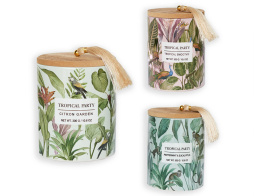 Αρωματικό Κερί CC5061070 Σε Κεραμικο δοχείο με ξύλινο καπάκι, 11.7 x 9 cm, σε 3 επιλογές χρώματος, Pink, Green, Off White