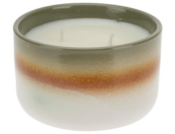 Pepper Αρωματικό Κερί  CC5072010 Σε κεραμικό δοχείο 12 x 7 cm, καφέ και πράσινο, σε άρωμα fresh cotton.