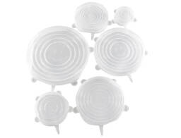 SET 6 καπάκια σιλικόνης Kitchen Tools 22276978 Διαφανή, Διαμέτρου Ø 6,5 cm, Ø 9,5 cm, Ø 11,5 cm, Ø 14,5 cm, Ø 16,5 cm, Ø 20,5 cm