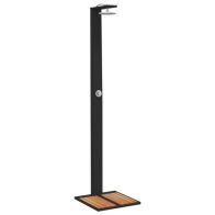 vidaXL Ντους Εξ. Χώρου Μαύρο 50x55x224εκ. Συνθετικό Ρατάν/Ξύλο Ακακίας 368206