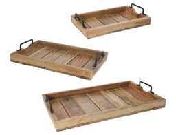 Σετ Δίσκοι Σερβιρίσματος από Ξύλο Mango, με λαβές - 3 τεμάχια