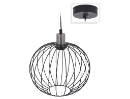 H&S COLLECTION Μεταλλικό φωτιστικό οροφής με λαμπτήρα Ε27 και διαστάσεις 30x30x32cm - Μαύρο