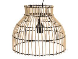 Φωτιστικό οροφής ρεύματος Ξύλο Bamboo με λαμπτήρα Ε27 και διαστάσεις 31x31x26cm - Καφέ