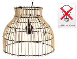 Φωτιστικό ρεύματος οροφής από Ξύλο Βamboo, με λαμπτήρα Ε27 και διαστάσεις 36x36x30cm - Καφέ