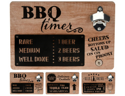 Ανοιχτήρι μπουκαλιών τοίχου Ξύλο ΜDF/Μέταλλο, με μαγνήτη, σε 3 επιλογές σχεδίου, 30x20cm