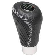 Αuto Gs Πόμολο Λεβιέ Ταχυτήτων Universal Δερματίνη Μαύρο Με Άσπρη Ραφή Για Σηκωτή Ή Πατητή Όπισθεν