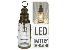 Φωτιστικό Φαναράκι LED 38cm, Μπρούτζινο