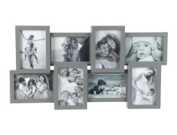 Κορνίζα τοίχου με 8 θέσεις, διαστάσεις 59x31cm και διαστάσεις φωτογραφίας 10 x 15 cm - Γκρι