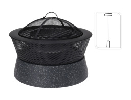 Εστία φωτιάς εξωτερικού χώρου με σχάρα ΒΒQ, 54.5x38cm, Μαύρο