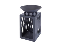 Εστία φωτιάς εξωτερικού χώρου με χώρο αποθήκευσης, 44x44x63cm, Μαύρο