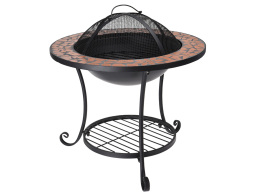 THE NETHERLANDS Εστία φωτιάς εξωτερικού χώρου με σχάρα & μωσαϊκό σχέδιο, 58x44cm