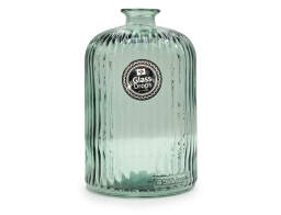 Διακοσμητικό Βάζο Glass Drops Daroca Stripe (4862DB600) Από ανακυκλωμένο γυαλί, Χωρητικότητας 2.8L, Διαστάσεων Ø 15 x Υ 23cm, Natural Green