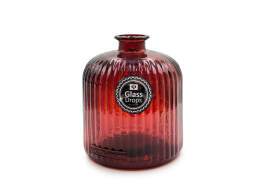 Διακοσμητικό Βάζο Glass Drops Daroca Stripe (4863DB738) Από ανακυκλωμένο γυαλί, Χωρητικότητας 1.95L, Διαστάσεων Ø 16 x Υ 18cm, Terracota