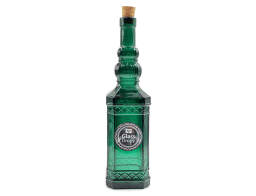 Διακοσμητικό Μπουκάλι με πώμα Glass Drops Miguelete (5033DB734) Aπό 100% ανακυκλωμένο γυαλί, Xωρητικότητας 700ml, Διαστάσεων Ø 8 x Υ 30 cm, Αlbahaca