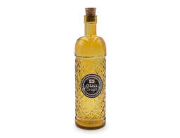 Glass Drops Διακοσμητικό Μπουκάλι με πώμα Anis (5047DB411) Aπό 100% ανακυκλωμένο γυαλί, Xωρητικότητας 500ml, Διαστάσεων Ø 7 x Υ 24 cm, Yellow Gold