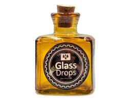 Διακοσμητικό Μπουκάλι με πώμα Glass Drops Cuadrada (5322DB411) Aπό 100% ανακυκλωμένο γυαλί, Xωρητικότητας 200ml, Διαστάσεων Ø 7 x Υ 10 cm, Yellow Gold