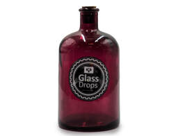 Glass Drops Διακοσμητικό Μπουκάλι Retro (5714DB484) Aπό 100% ανακυκλωμένο γυαλί, Xωρητικότητας 300ml, Διαστάσεων Ø 7.3 x Υ 14 cm, Garnet