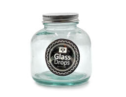 Glass Drops Δοχείο με καπάκι Storage (5799) Aπό 100% ανακυκλωμένο γυαλί, Xωρητικότητας 350ml, Διαστάσεων Ø 9 x Υ 10 cm