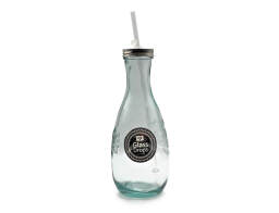 Glass Drops Μπουκάλι Authentic Est.1896 (5928) Mε καλαμάκι, Aπό 100% ανακυκλωμένο γυαλί, Xωρητικότητας 600ml, Διαστάσεων Ø 9 x Υ 27 cm