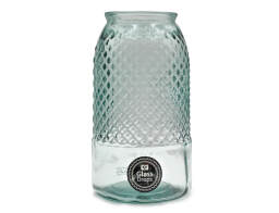 Διακοσμητικό Βάζο Glass Drops Diamante (5947)  Aπό 100% ανακυκλωμένο γυαλί, Xωρητικότητας 3.6L, Διαστάσεων Ø 15 x Υ 28 cm