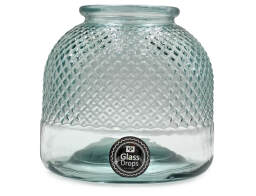 Glass Drops Διακοσμητικό Βάζο - Κηροπήγιο Diamante (5948)  Aπό 100% ανακυκλωμένο γυαλί, Xωρητικότητας 6.8L, Διαστάσεων Ø 24 x Υ 24 cm