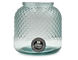 Glass Drops Διακοσμητικό Βάζο - Κηροπήγιο Diamante (5949)  Aπό 100% ανακυκλωμένο γυαλί, Xωρητικότητας 3.3L, Διαστάσεων Ø 19 x Υ 19 cm