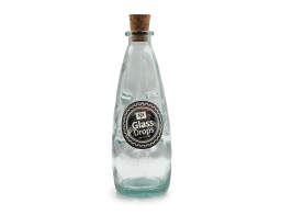 Glass Drops Μπουκάλι με πώμα φελλού Sac (5992) Aπό 100% ανακυκλωμένο γυαλί, Xωρητικότητας 300ml, Διαστάσεων Ø 6.5 x Υ 18 cm