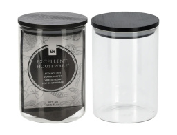 Γυάλινο βάζο Excellent Houseware με καπάκι, Χωρητικότητας 575ml, 8.5x13cm