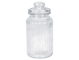 Γυάλινο βάζο Excellent Houseware με καπάκι, Χωρητικότητας 1L, 10x22cm