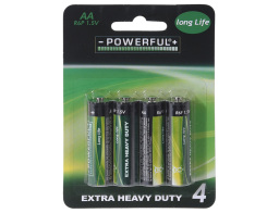 Αλκαλικές μπαταρίες Powerful Extra Heavy Duty - AA - 1.5V - 4 τεμάχια