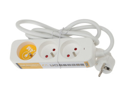 Πολύπριζο - 3x Schuko - Καλώδιο 1.4m - Λευκό
