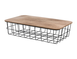 Μεταλλικό καλάθι H&S Collection με καπάκι και διαστάσεις 40x23x10cm - Kαφέ/Μαύρο