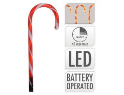 Διακοσμητικό μπαστούνι Candy Cane με φωτισμό LED και ύψος 47cm - 8 τεμάχια
