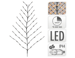 Επιτοίχιο Διακοσμητικό Δέντρο με φωτισμό 68 LED Θερμό λευκό, χρονοδιακόπτη 6 ώρες, καλώδιο 3m και διαστάσεις 80 x 100 cm