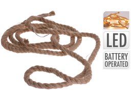 Σχοινί με φωτισμό LED - 3 Μέτρα, 30 LED φωτάκια, με μπαταρία - Θερμό λευκό