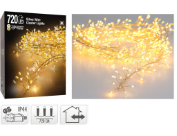 Deco 720 Φωτάκια MicroLED - 7.2 Μέτρα + 5 Μέτρα σύνδεσης , Πυκνή Διάταξη, Ασημί συρμάτινο καλώδιο - Θερμό λευκό