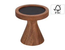 Διακοσμητικό Κηροπήγιο από Ξύλο ακακίας, με διαστάσεις 10.5x10.5cm, Καφέ