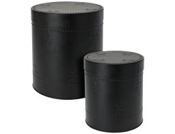 H&S Collection Σετ Δοχεία Αποθήκευσης Τροφίμων με καπάκι και διαστάσεις 16x18cm / 20x22cm - 2 τεμάχια - Black