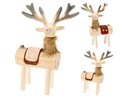 Ξύλινος διακοσμητικός τάρανδος με διαστάσεις 24x24x48cm, σε 2 επιλογές χρώματος