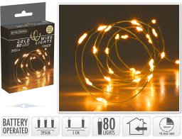 Deco 80 Φωτάκια MicroLED - 3.95 Μέτρα + 10 Εκατοστά σύνδεσης , με χρονοδιακόπτη, Χρυσό συρμάτινο καλώδιο - Θερμό λευκό