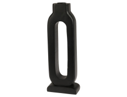 Διακοσμητικό Κηροπήγιο από Ξύλο μάνγκο, 12x5.5x30cm, Μαύρο