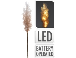 Διακοσμητικό κλαδί Pampas, με φωτισμό LED - 70cm