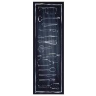 vidaXL Χαλί Κουζίνας Toile Μαύρο 180 x 60 cm Βελούδο 42013431