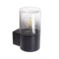 XANLITE Φωτιστικό τοίχου σύγχρονο καπνιστό μαύρο LED IP44, βάση E27, 40W max